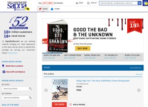 How sapnaonline.com looks like on a tablet such as an iPad.