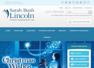 How sarahbush.org looks like on a tablet such as an iPad.
