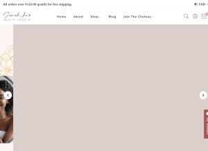 How sarahjosbeauty.com looks like on a tablet such as an iPad.