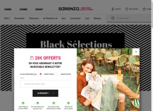 How sarenza.com looks like on a tablet such as an iPad.