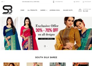 How saribhandar.com looks like on a tablet such as an iPad.