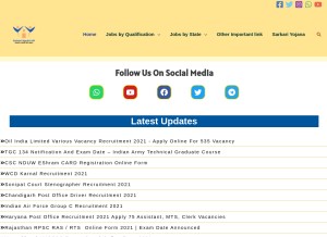 How sarkarinaukrihr.com looks like on a tablet such as an iPad.