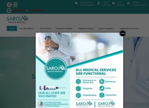 How sarojhospital.com looks like on a tablet such as an iPad.