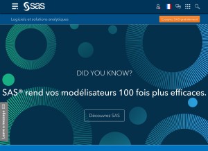 How sas.com looks like on a tablet such as an iPad.