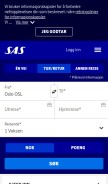 How sas.no looks like on a mobile device such as an iPhone.