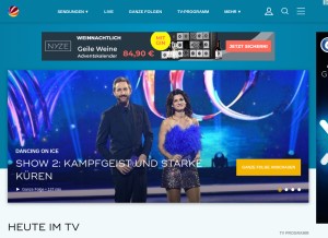 How sat1.de looks like on a tablet such as an iPad.