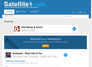 How satelliteguys.us looks like on a tablet such as an iPad.