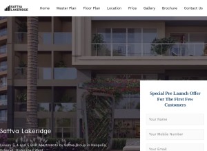 How sattvalakeridge.info looks like on a tablet such as an iPad.
