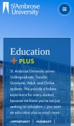 How sau.edu looks like on a mobile device such as an iPhone.