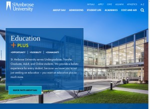 How sau.edu looks like on a tablet such as an iPad.
