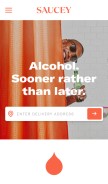 How saucey.com looks like on a mobile device such as an iPhone.