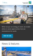 How saudiaramco.com looks like on a mobile device such as an iPhone.