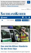 How sauerlandkurier.de looks like on a mobile device such as an iPhone.