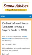 How saunaadviser.com looks like on a mobile device such as an iPhone.