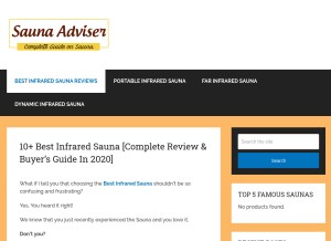 How saunaadviser.com looks like on a tablet such as an iPad.