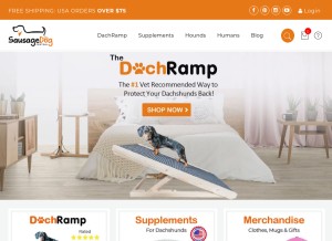 How sausagedogcentral.com looks like on a tablet such as an iPad.