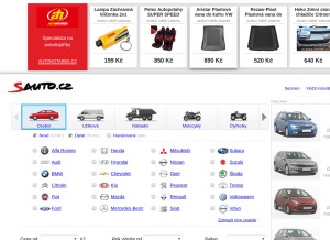 How sauto.cz looks like on a tablet such as an iPad.