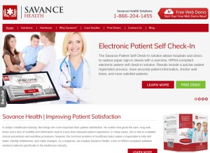 How savancehealth.com looks like on a tablet such as an iPad.