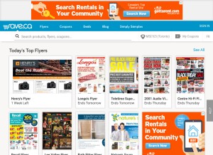 How save.ca looks like on a tablet such as an iPad.
