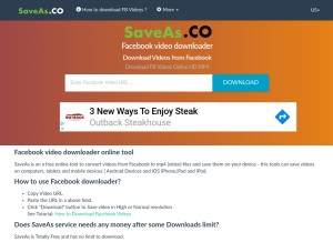How saveas.co looks like on a tablet such as an iPad.