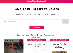 How savefrompinterest.online looks like on a tablet such as an iPad.