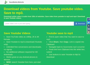 How savemedia.website looks like on a tablet such as an iPad.