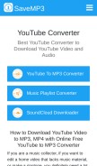 How savemp3.cc looks like on a mobile device such as an iPhone.