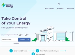 How saveonenergy.com looks like on a tablet such as an iPad.