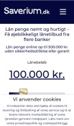 How saverium.dk looks like on a mobile device such as an iPhone.