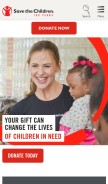 How savethechildren.org looks like on a mobile device such as an iPhone.