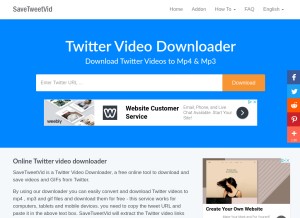 How savetweetvid.com looks like on a tablet such as an iPad.