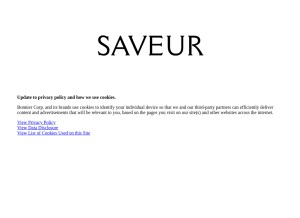 How saveur.com looks like on a tablet such as an iPad.