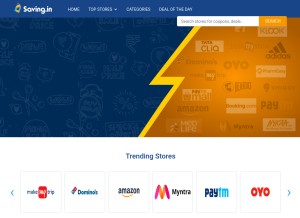 How saving.in looks like on a tablet such as an iPad.