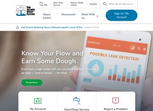 How saws.org looks like on a tablet such as an iPad.