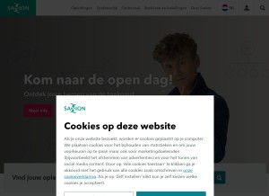 How saxion.nl looks like on a tablet such as an iPad.