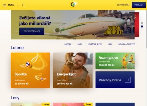 How sazka.cz looks like on a tablet such as an iPad.