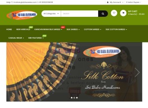 How sbhsarees.com looks like on a tablet such as an iPad.