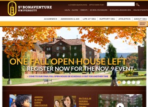 How sbu.edu looks like on a tablet such as an iPad.