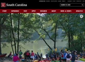 How sc.edu looks like on a tablet such as an iPad.