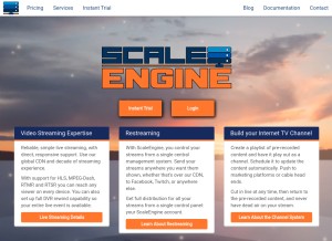 How scaleengine.net looks like on a tablet such as an iPad.