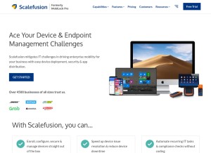 How scalefusion.com looks like on a tablet such as an iPad.