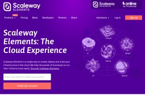 How scaleway.com looks like on a tablet such as an iPad.