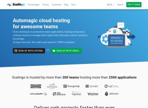 How scalingo.io looks like on a tablet such as an iPad.