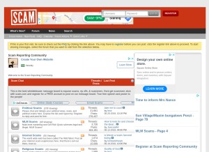 How scam.com looks like on a tablet such as an iPad.