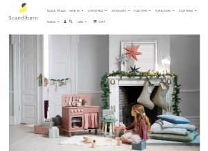 How scandiborn.com looks like on a tablet such as an iPad.