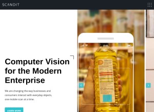 How scandit.com looks like on a tablet such as an iPad.