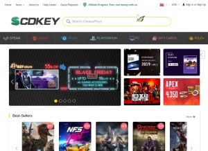 How scdkey.com looks like on a tablet such as an iPad.