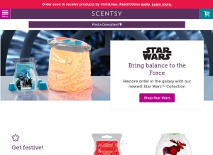 How scentsy.com looks like on a tablet such as an iPad.