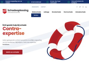 How schadeoplossing.nl looks like on a tablet such as an iPad.