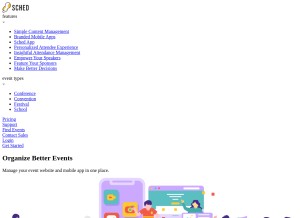 How sched.co looks like on a tablet such as an iPad.